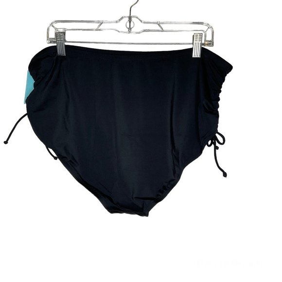 Bal Harbour Women's Ruched Adj. Side Tummy Control Swim Brief XXL (20) Black - Picture 2 of 8